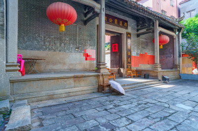 广州海珠小洲古村西溪简公祠传统中式老建筑