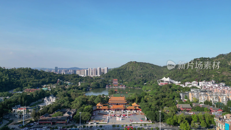 航拍广东珠海圆明新园