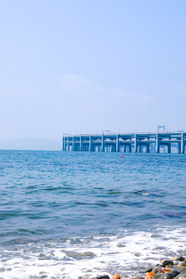 大连银沙滩海岸线海边风光