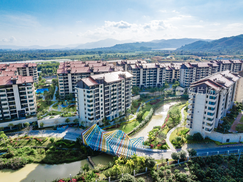 高端住宅小区住宅楼园林景观