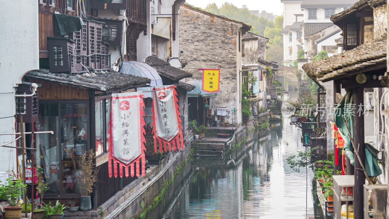 绍兴仓桥直街江南水乡风景