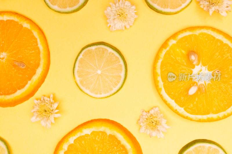柠檬，新鲜切片，水果广告