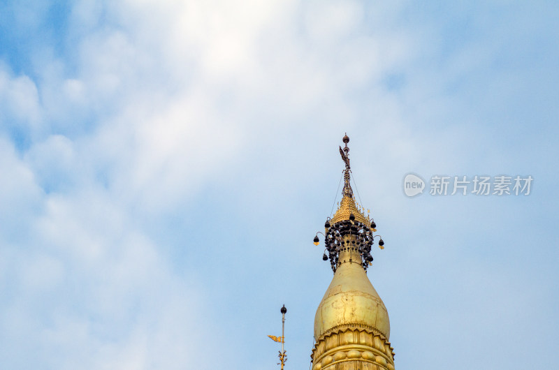 洛阳白马寺国际佛殿苑缅甸大金塔金顶特写