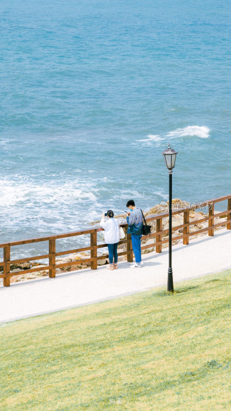 青岛海边公园小清新场景