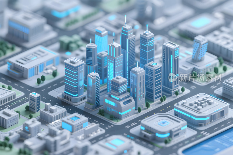 未来智慧城市建筑群