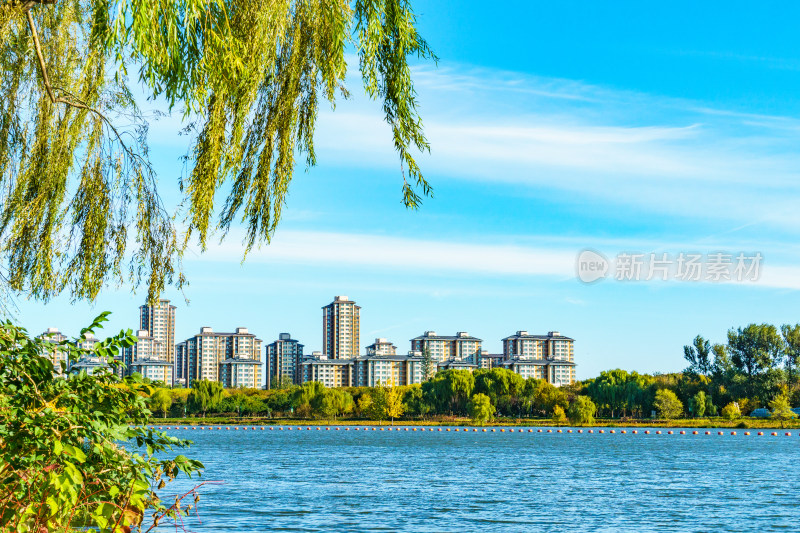 北京通州区大运河边的副中心的新城市景观