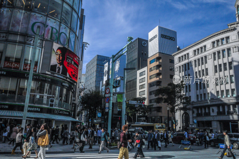 日本东京银座街景