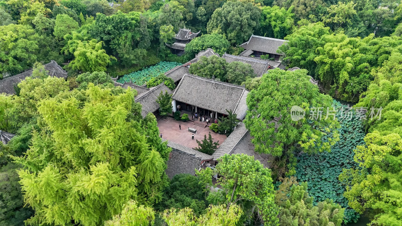 四川眉山三苏祠4A景区 航拍图