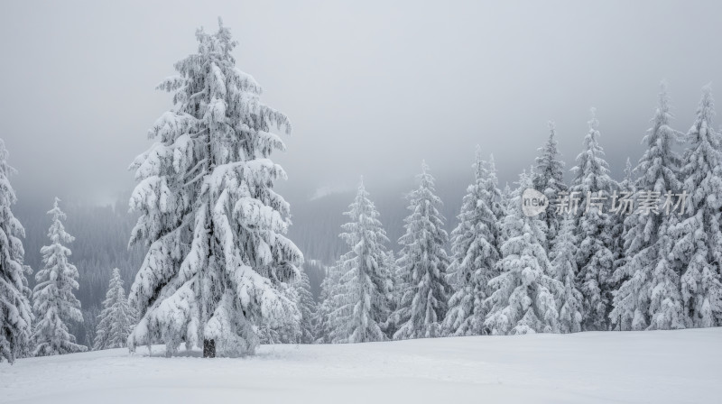 冬至雪域森林自然景观壁纸背景图