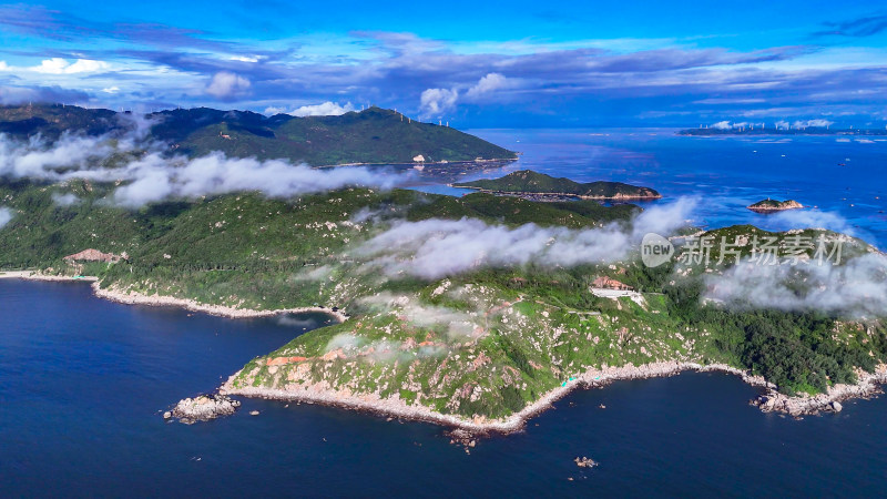 南澳岛清晨云海海上岛屿大海海洋航拍图