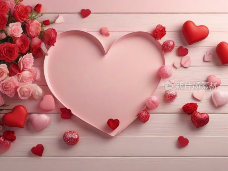 浪漫唯美爱情玫瑰爱心情人节背景