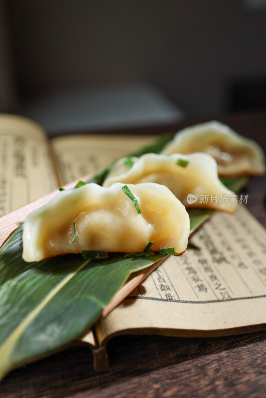 中国食品饺子特写镜头