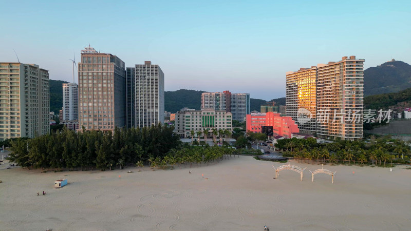 航拍广东阳江海陵岛大角湾海上丝路旅游区