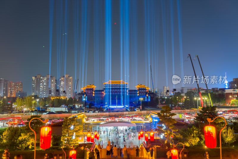 洛阳城市地标建筑应天门天堂明堂旅游灯光秀