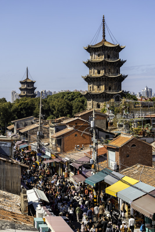 泉州开元寺双塔西街泉州东西塔古建筑