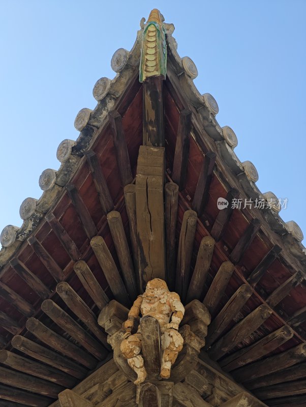 山西晋城青莲寺古建筑斗拱细节特写