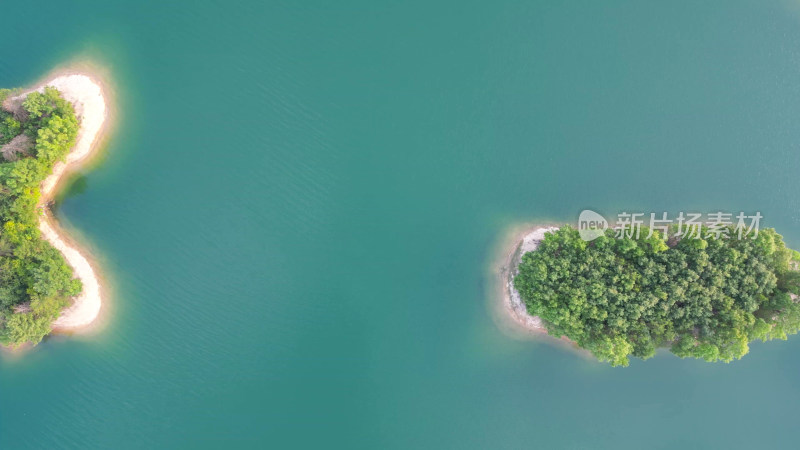 航拍湖北随州琵琶湖风景区