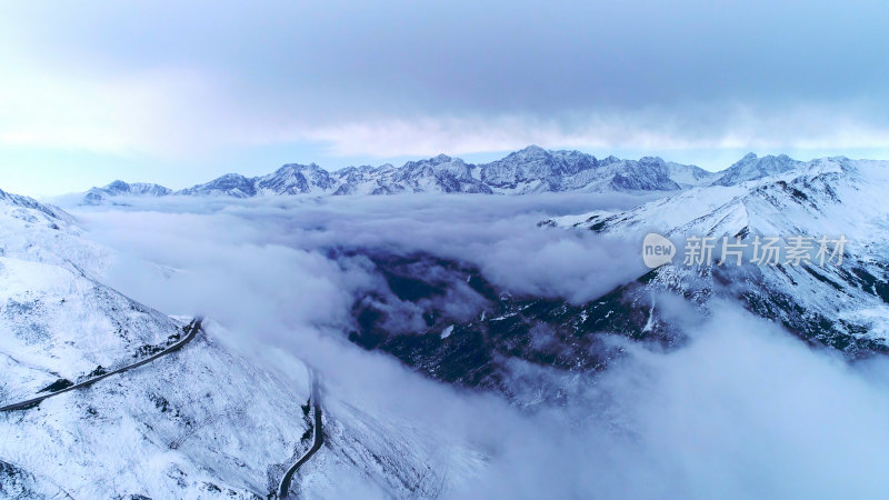 四川四姑娘山雪山航拍