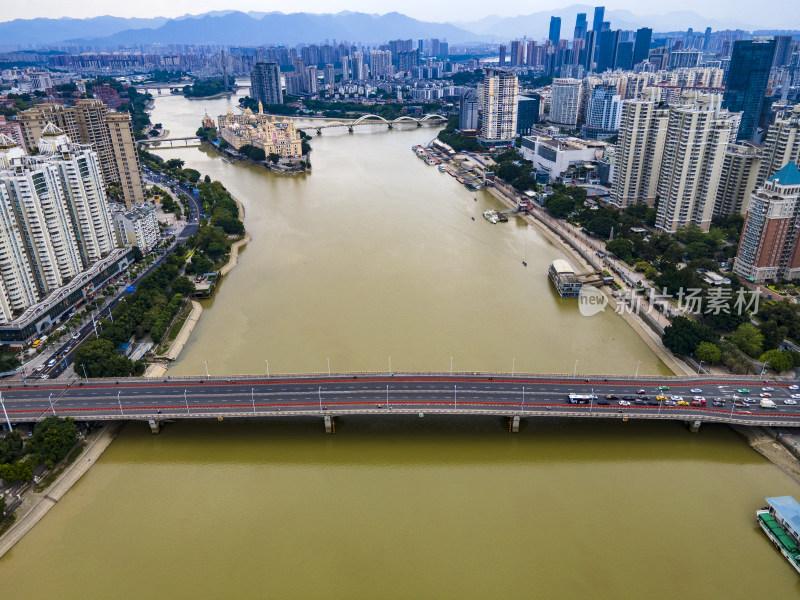 福建福州城市风光交通航拍摄影图