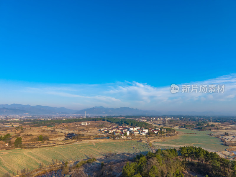 乡村田园风光航拍全景