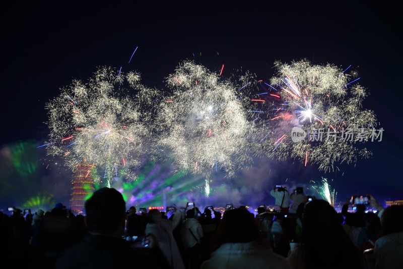 夜空中绽放的绚烂烟花