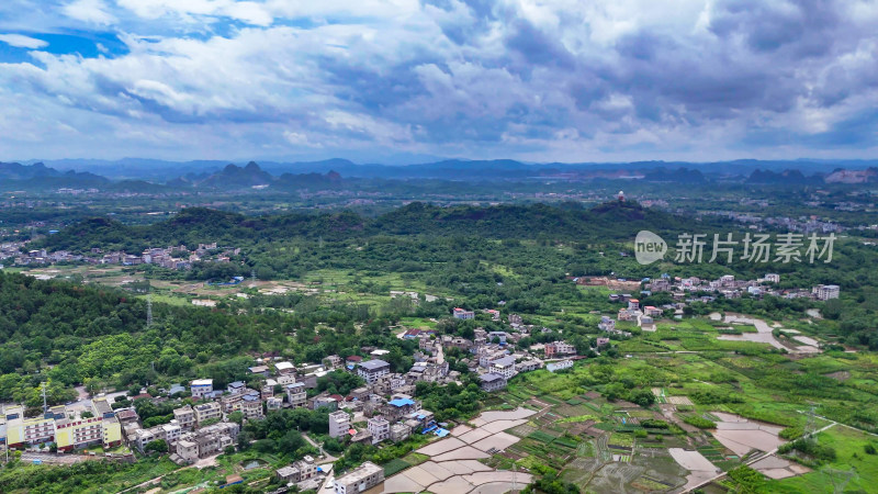 广西山川乡村风光航拍图