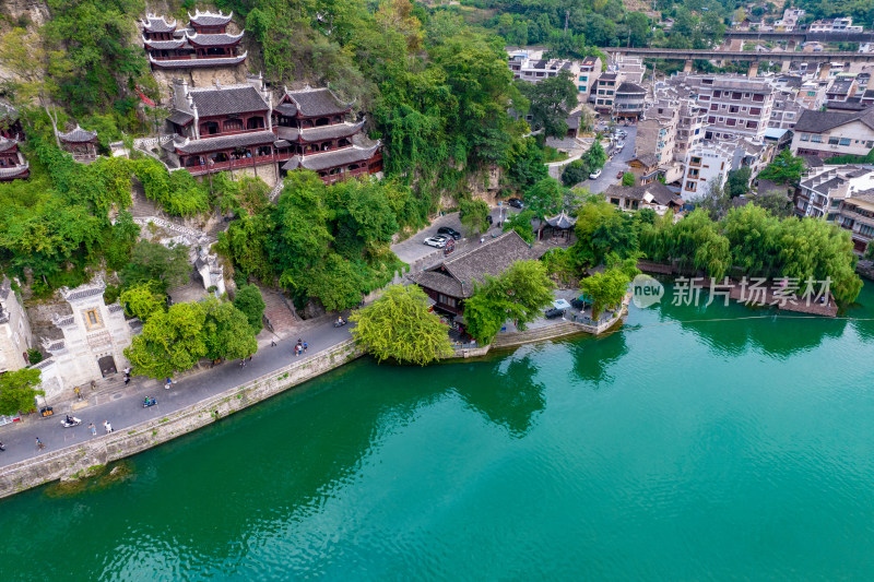 贵州黔东南镇远古镇景区航拍摄影图