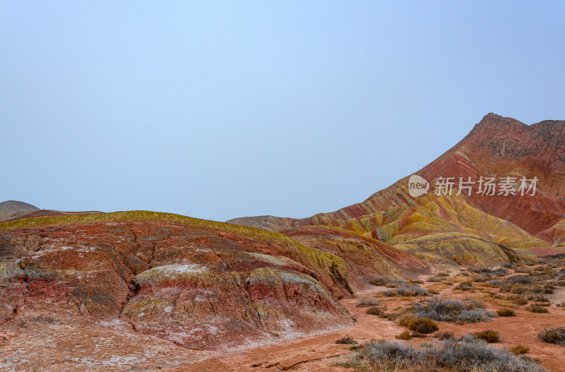 甘肃张掖七彩丹霞旅游景区多彩地质自然风光