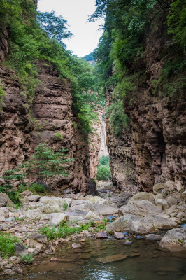 太行山山水瀑布溪流自然风景