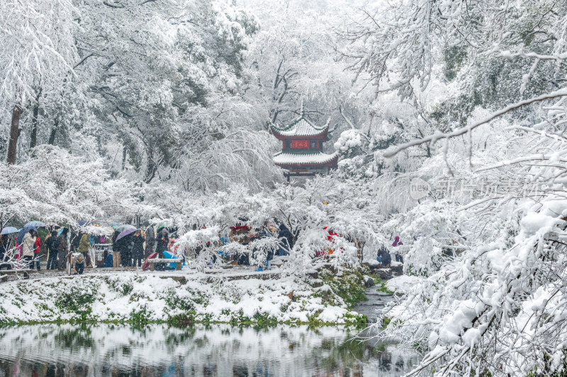 爱晚亭雪景