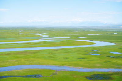 中国新疆伊犁巴音布鲁克草原风景