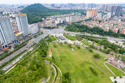 宜春城市建设绿化植物航拍图