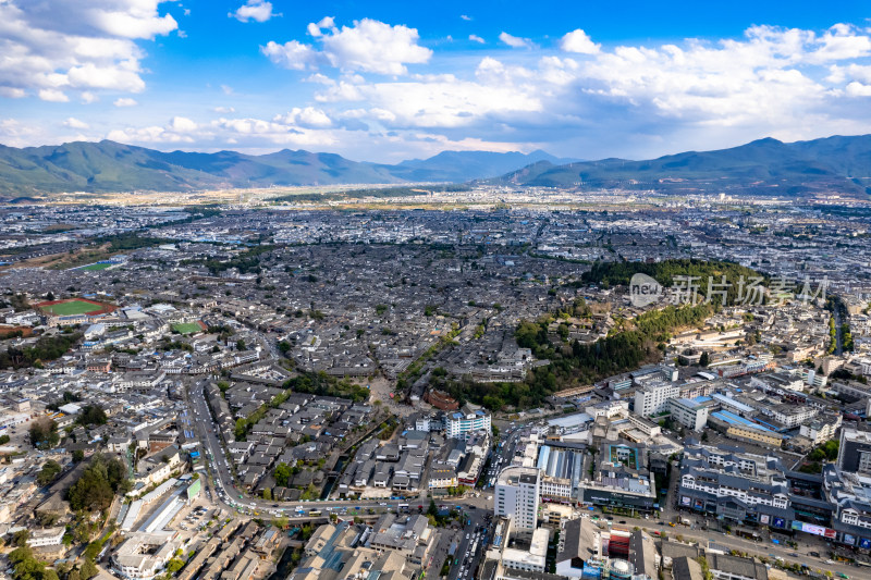 云南丽江古城5A景区航拍图