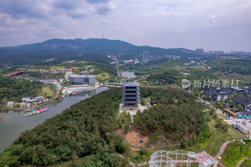 湖北襄阳城市风光旅游景区地标建筑航拍图