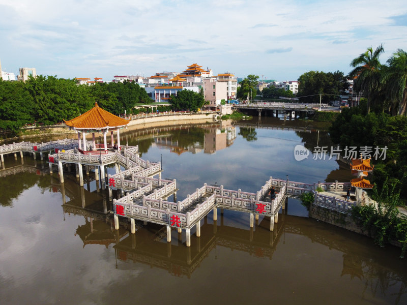 广东省棉湖古镇风光航拍