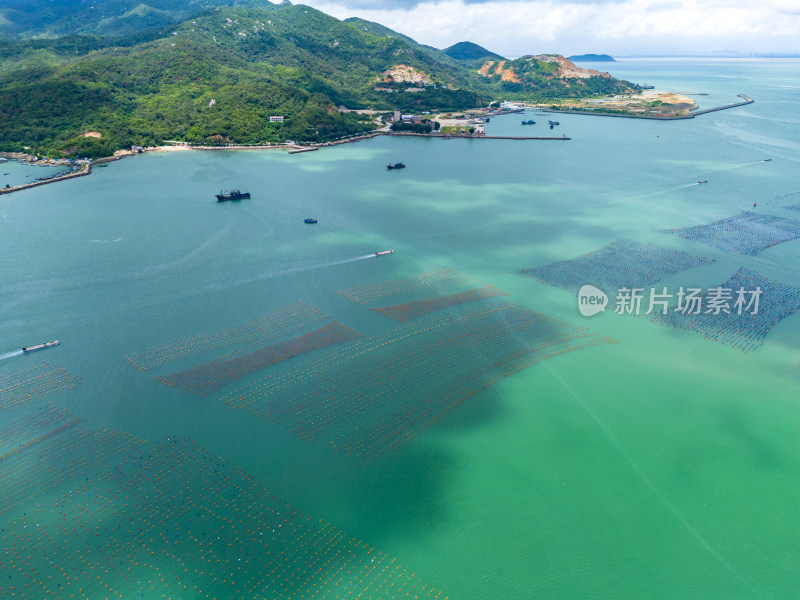 海上海鲜养殖基地航拍图