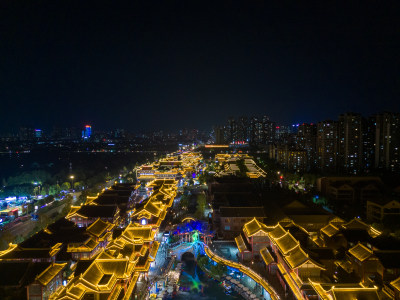 四川眉山东坡印象水街夜景