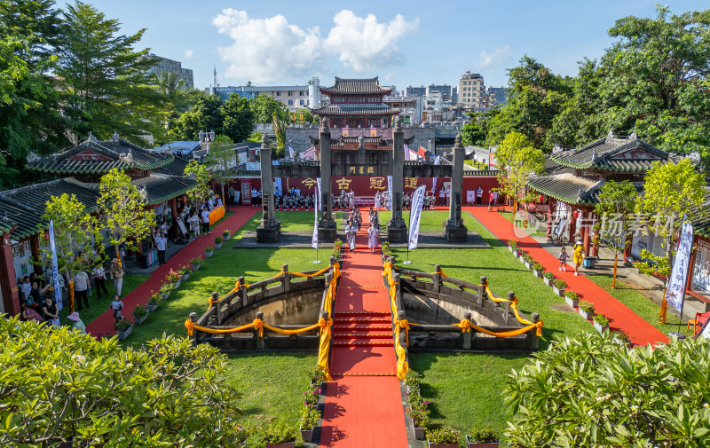 海南三亚崖州古城高视角历史文化航拍全景