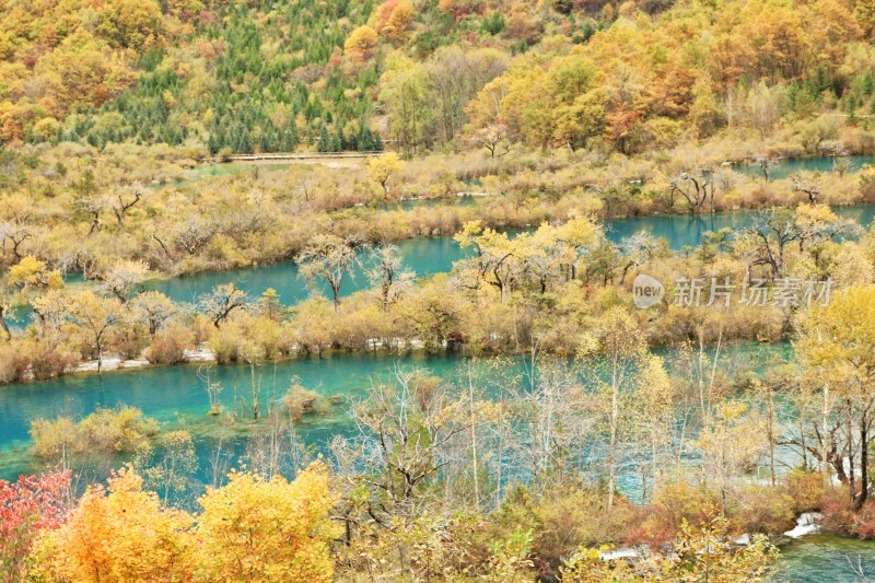 秋天九寨沟的山水