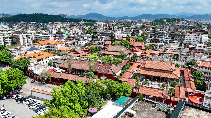 广东潮州古城开元寺航拍