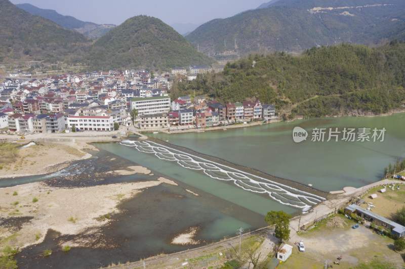 杭州富阳沸腾坝航拍