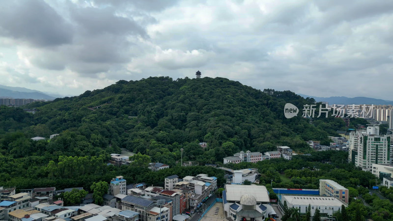 航拍福建龙岩莲花山公园