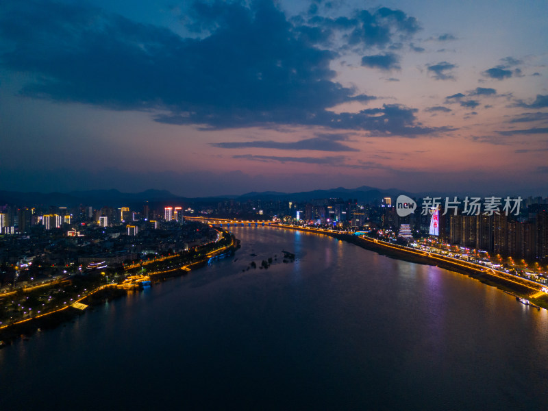 陕西安康晚霞夜景