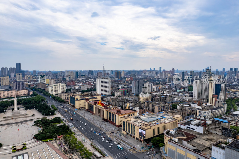 南昌八一广场周边建筑航拍图