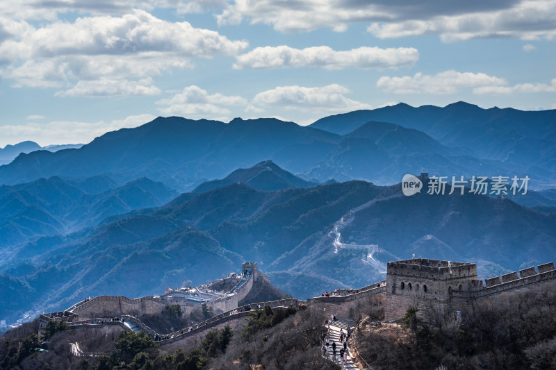 北京八达岭长城蜿蜒处的壮丽山河