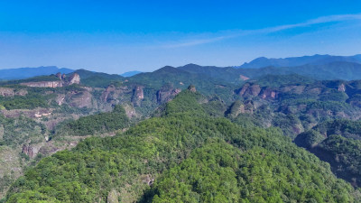 泰宁大金湖丹霞地貌5A景区航拍图