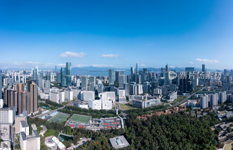 现代城市高楼鸟瞰全景