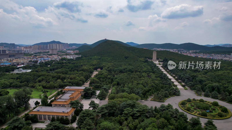 江苏徐州淮海战役纪念馆纪念碑雕像航拍