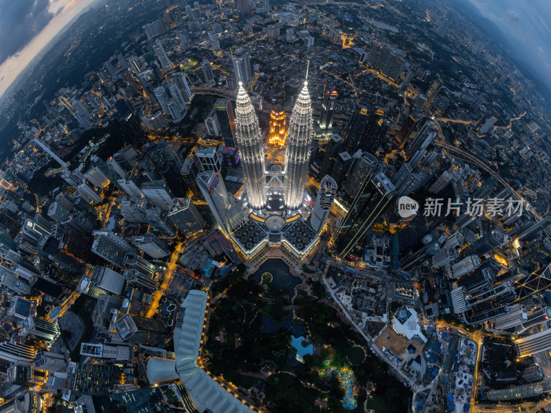 马来西亚吉隆坡莫迪卡石油双子塔夜景