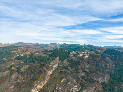 航拍云南个旧老阴山景区